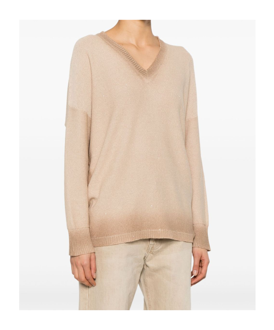 Shop Fabiana Filippi Sequin Gradient Jumper In Nude