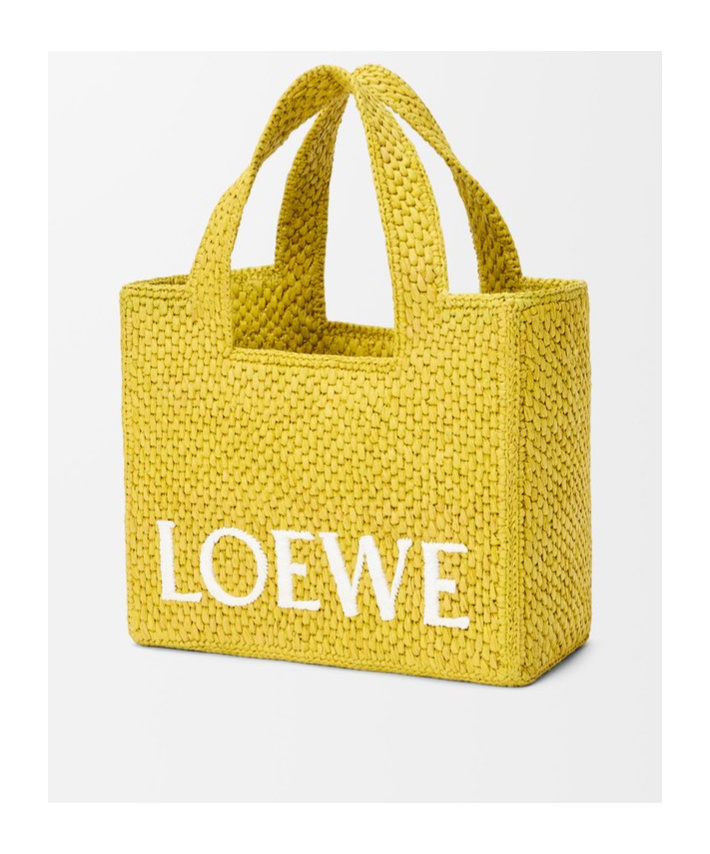 Shop Loewe Small Font Tote Bag In Yellow