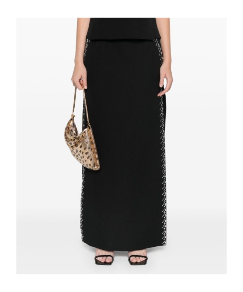 Rabanne Rhinestone-embellished Maxi Skirt In Black