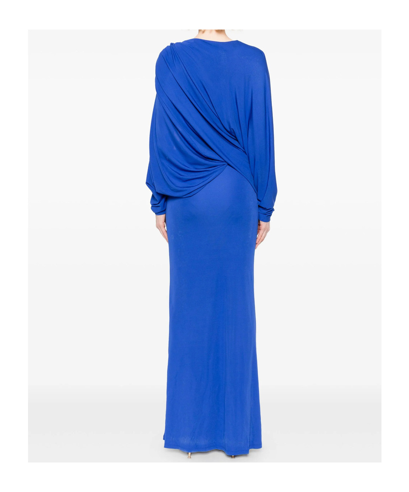 Christopher Esber Pleated Cutout Dress In Blue