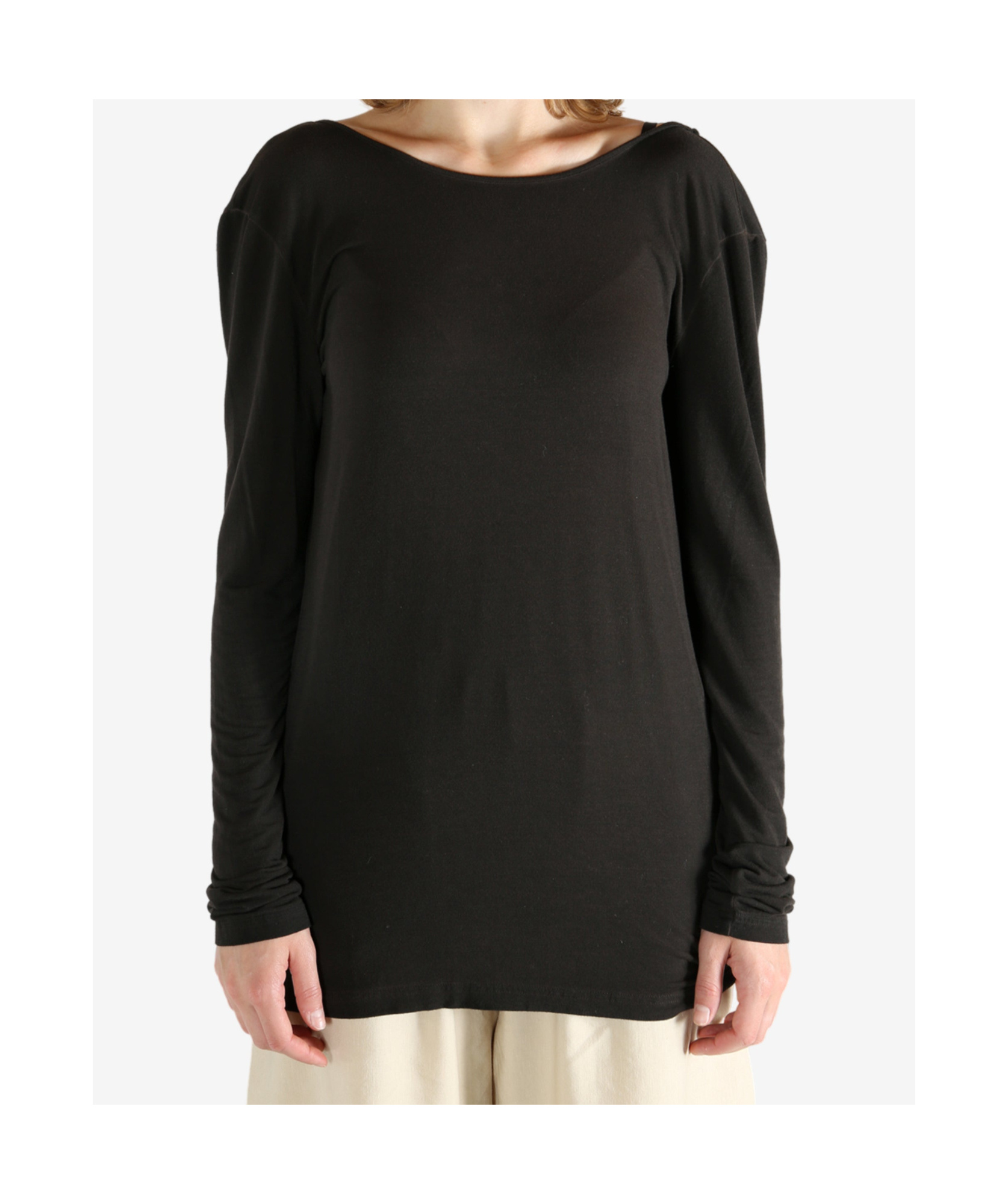 Uma Wang Cowl-back Long-sleeve Top In Brown