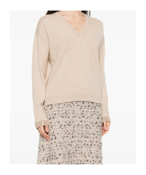 Fabiana Filippi Sequin-embellished V-neck Sweater In Pink