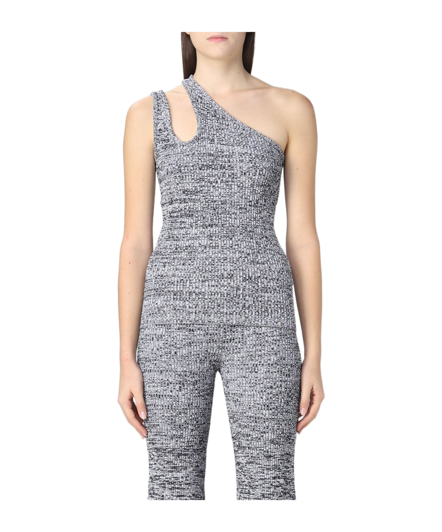 Remain Birger Christensen Cut-out One-shoulder Top In Gray