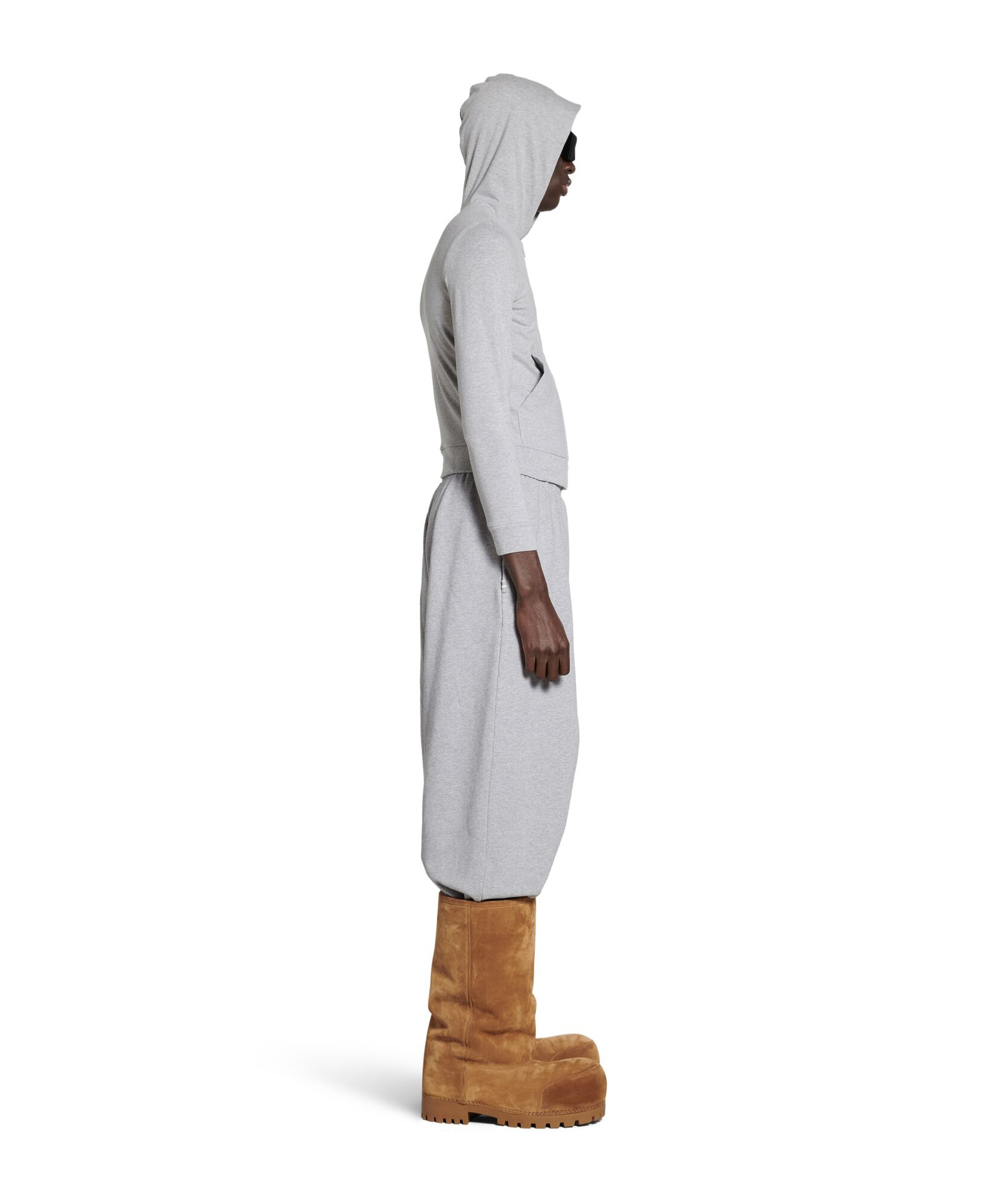 BALENCIAGA ZIP-UP HOODIE SLIM FIT IN GREY 