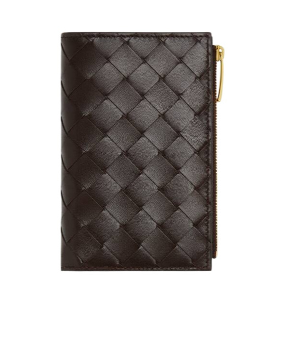Bottega Veneta Intrecciato Medium Bi-fold Wallet In Brown