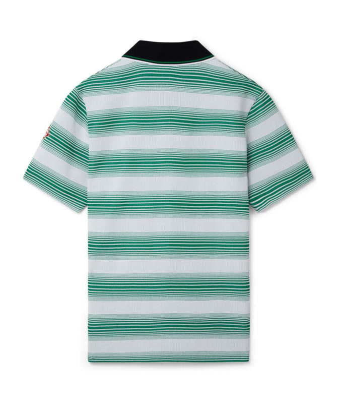 Casablanca White Cotton Blend Polo Shirt Men In Green