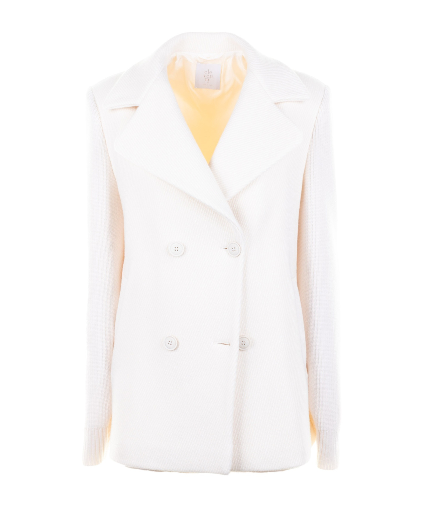 Eleventy Double-breasted Long-sleeved Blazer In White