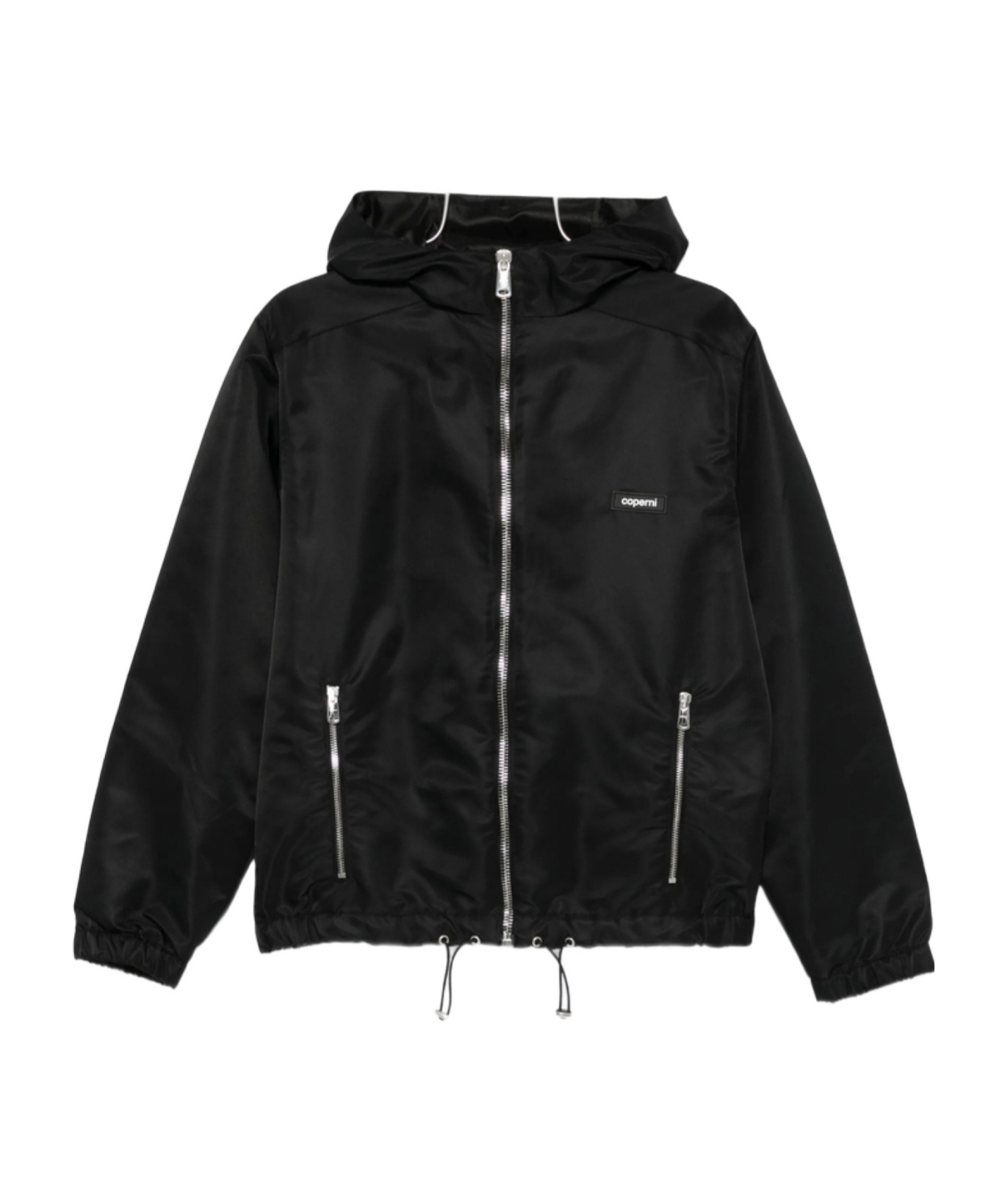 Coperni Hooded Zip-up Casual Jacket In Black