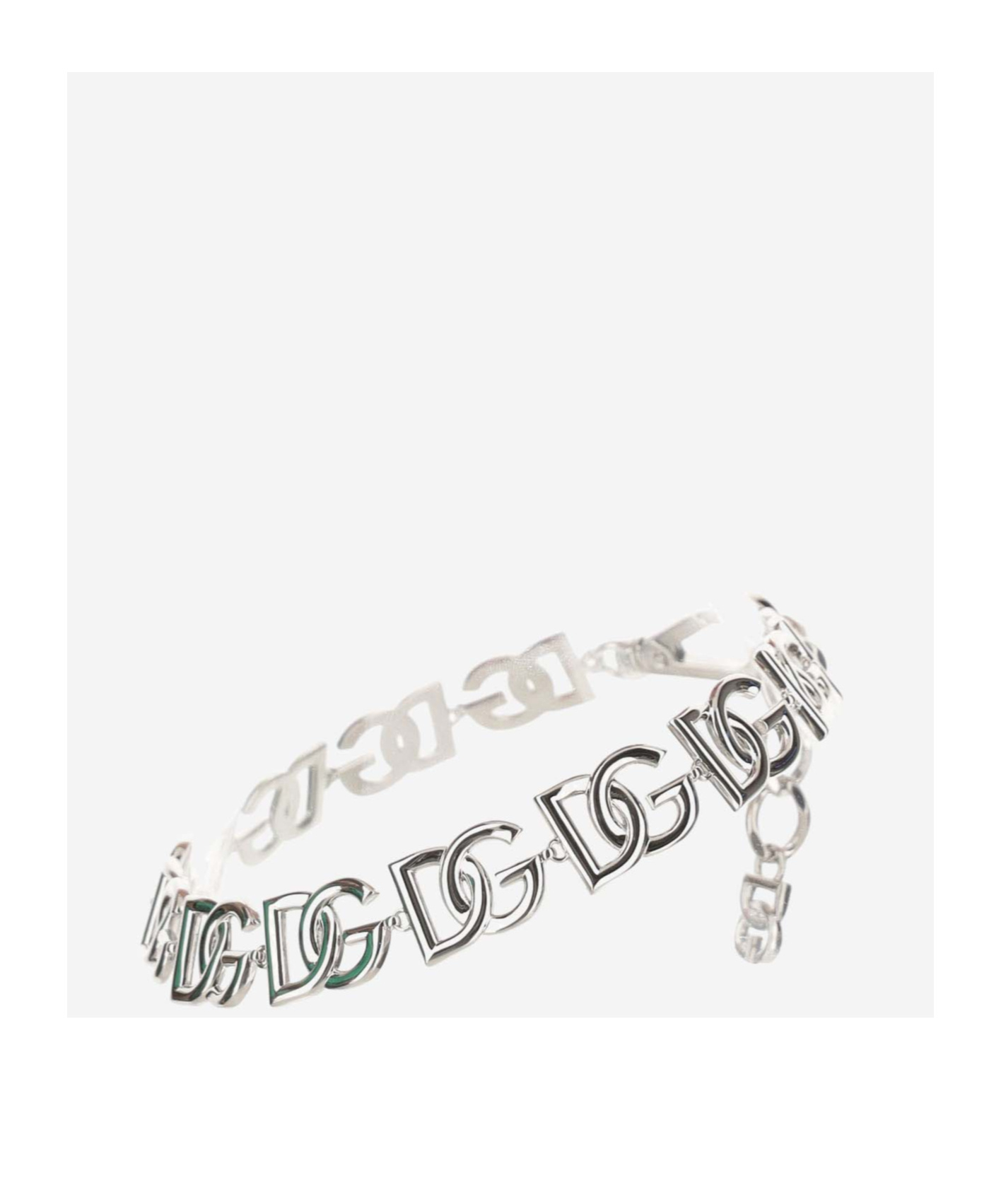 Dolce & Gabbana Dg-chain Choker Necklace In White