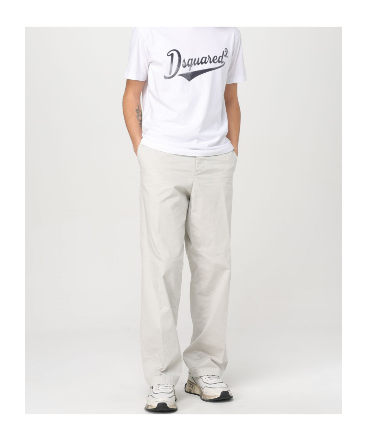 DSQUARED2 DSQUARED2 LOGO-PRINTED TAILORED TROUSERS