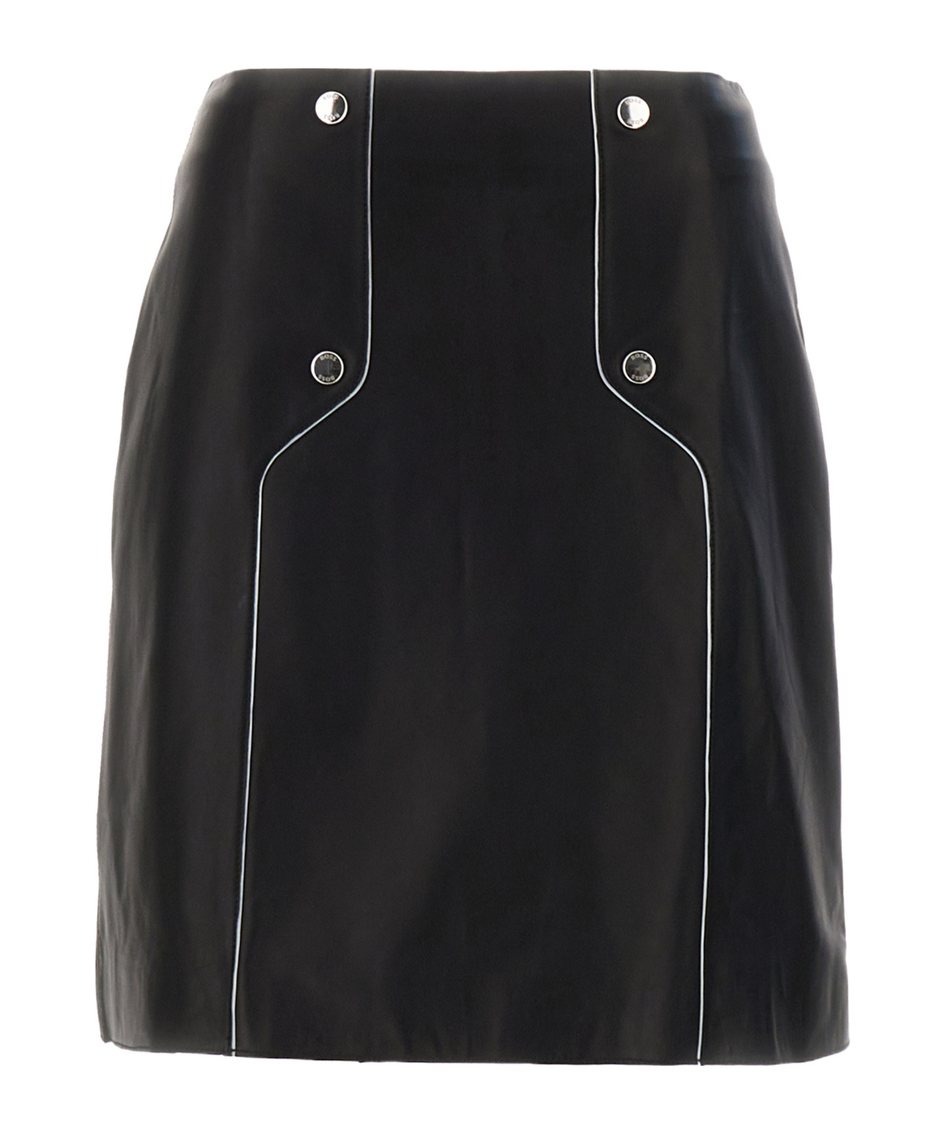 Hugo Boss Black Nappa Leather Skirt In Black