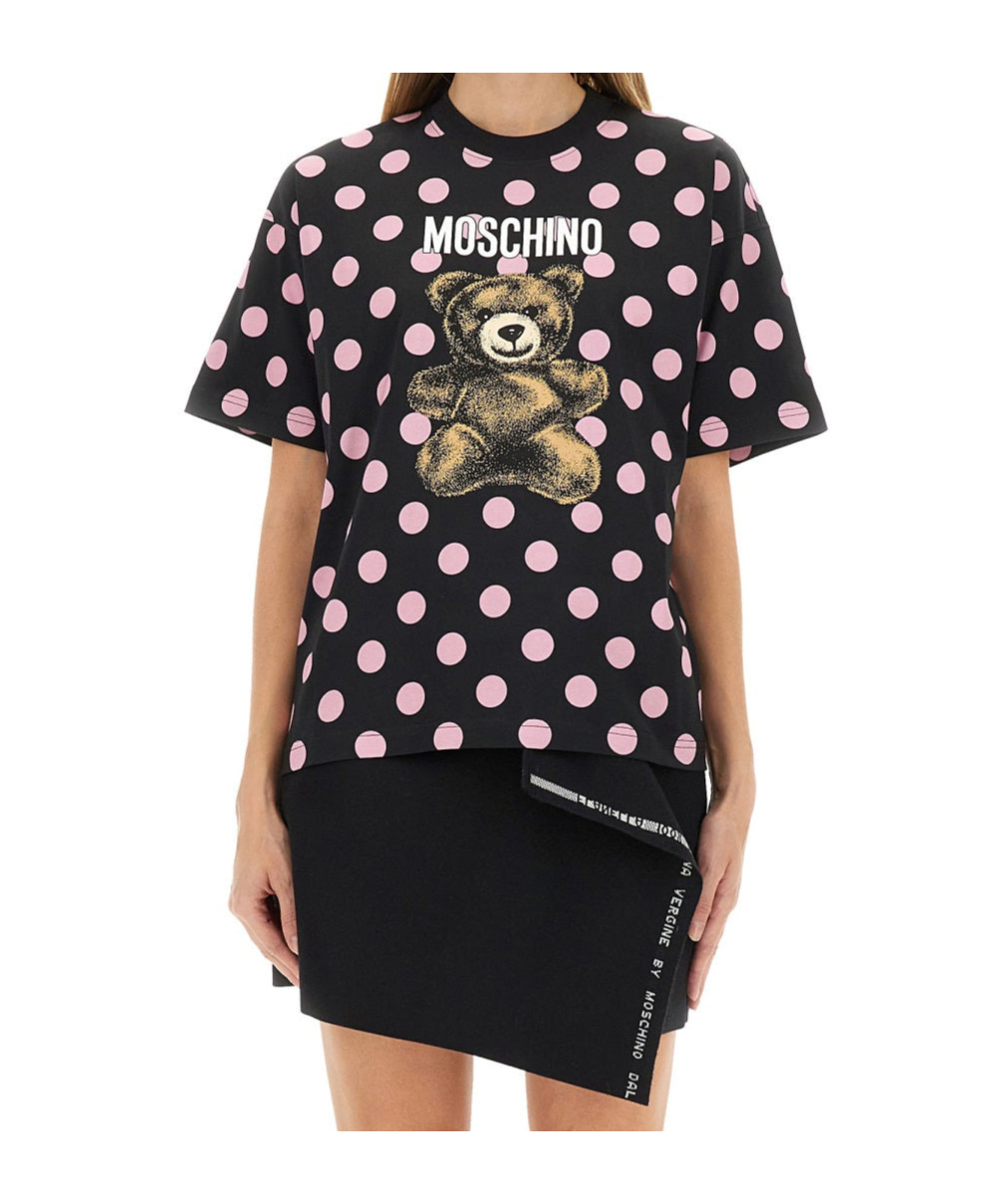 Moschino Teddy Bear Printed Jersey T-shirt In Black