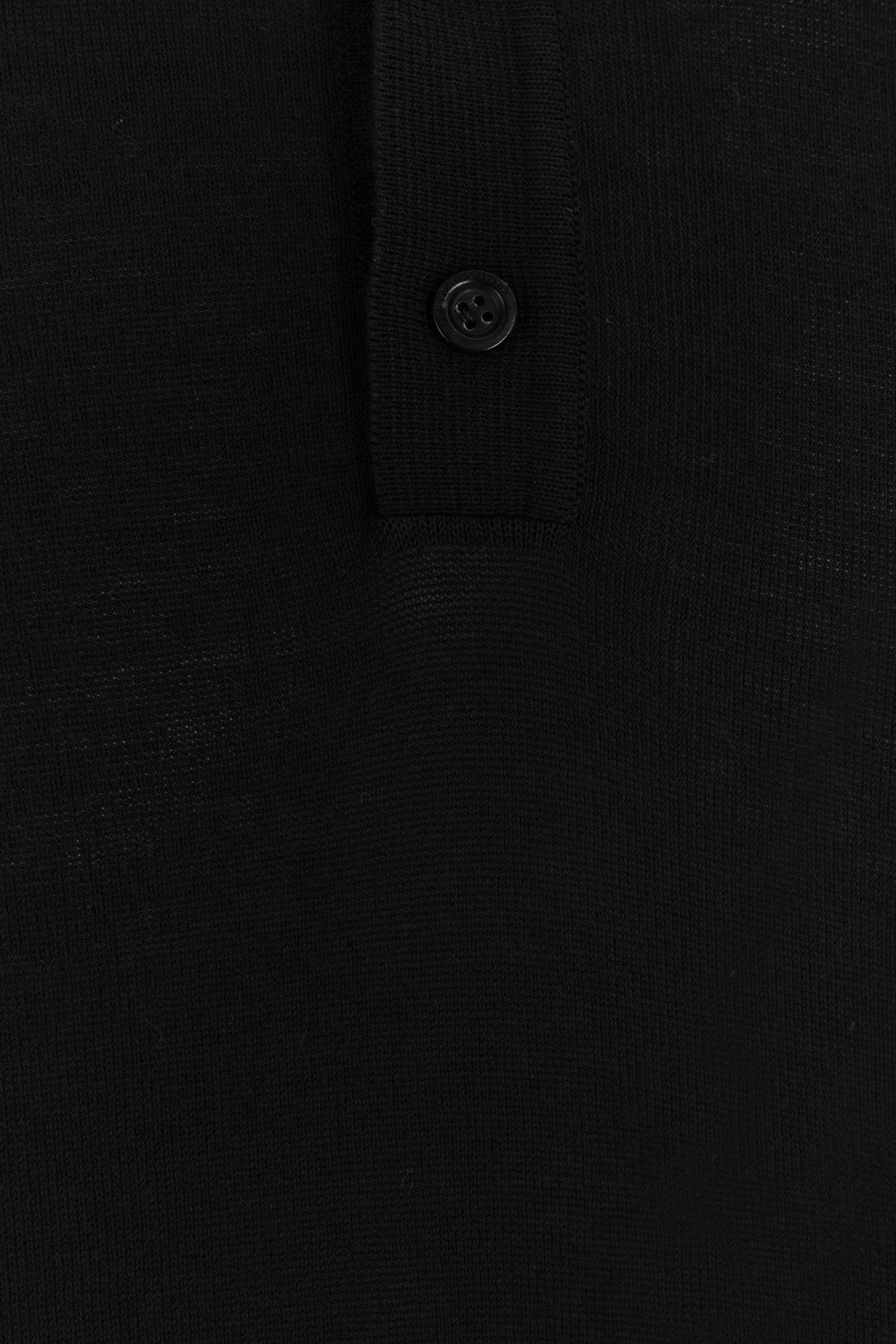 Roberto Collina Short-sleeved Polo With Ribbed Detailing In Black