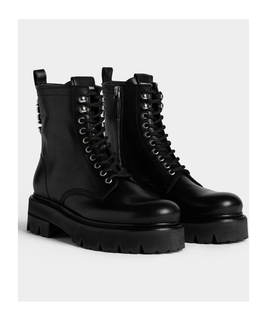 Dsquared2 Icon Clubbing Combat Boots In Black