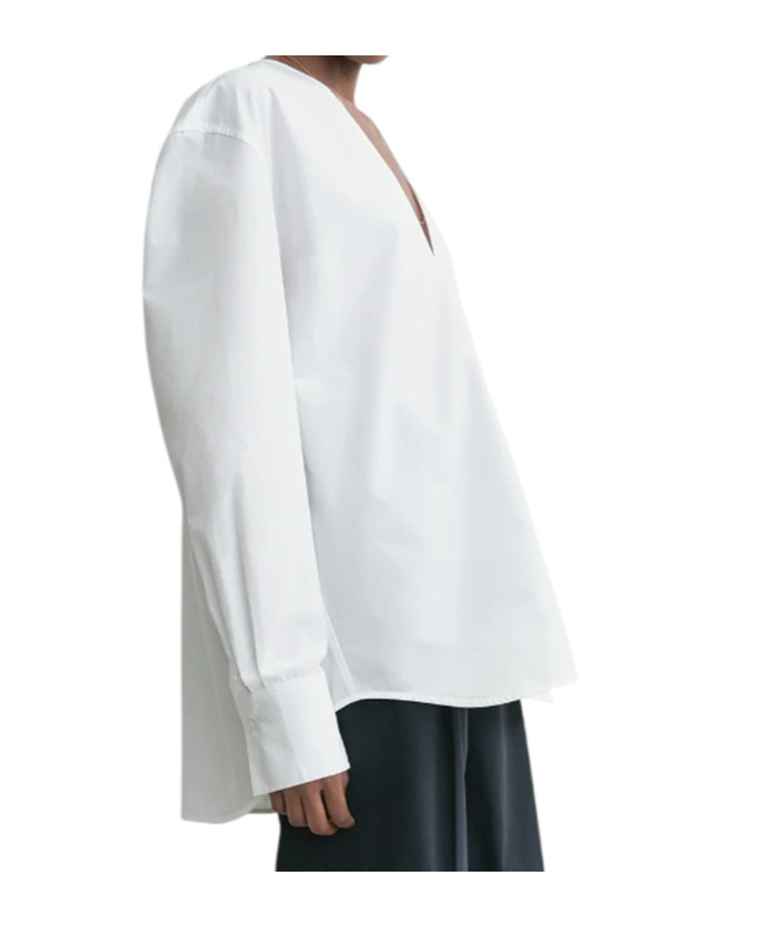Totême Toteme White V-neck Shirt In White
