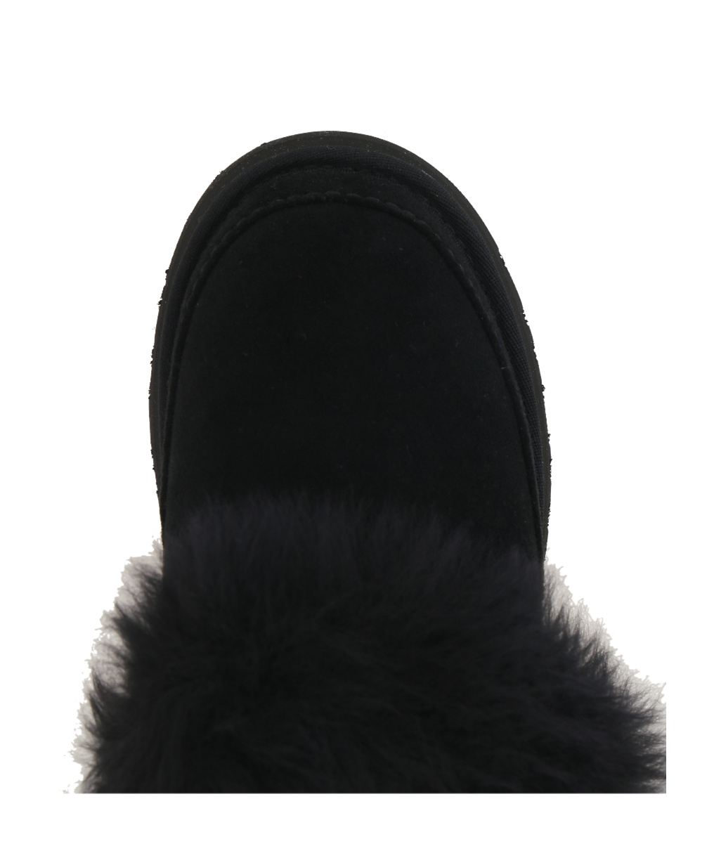 Ugg Disquette Chalet Slippers With Fur And Platform In Black