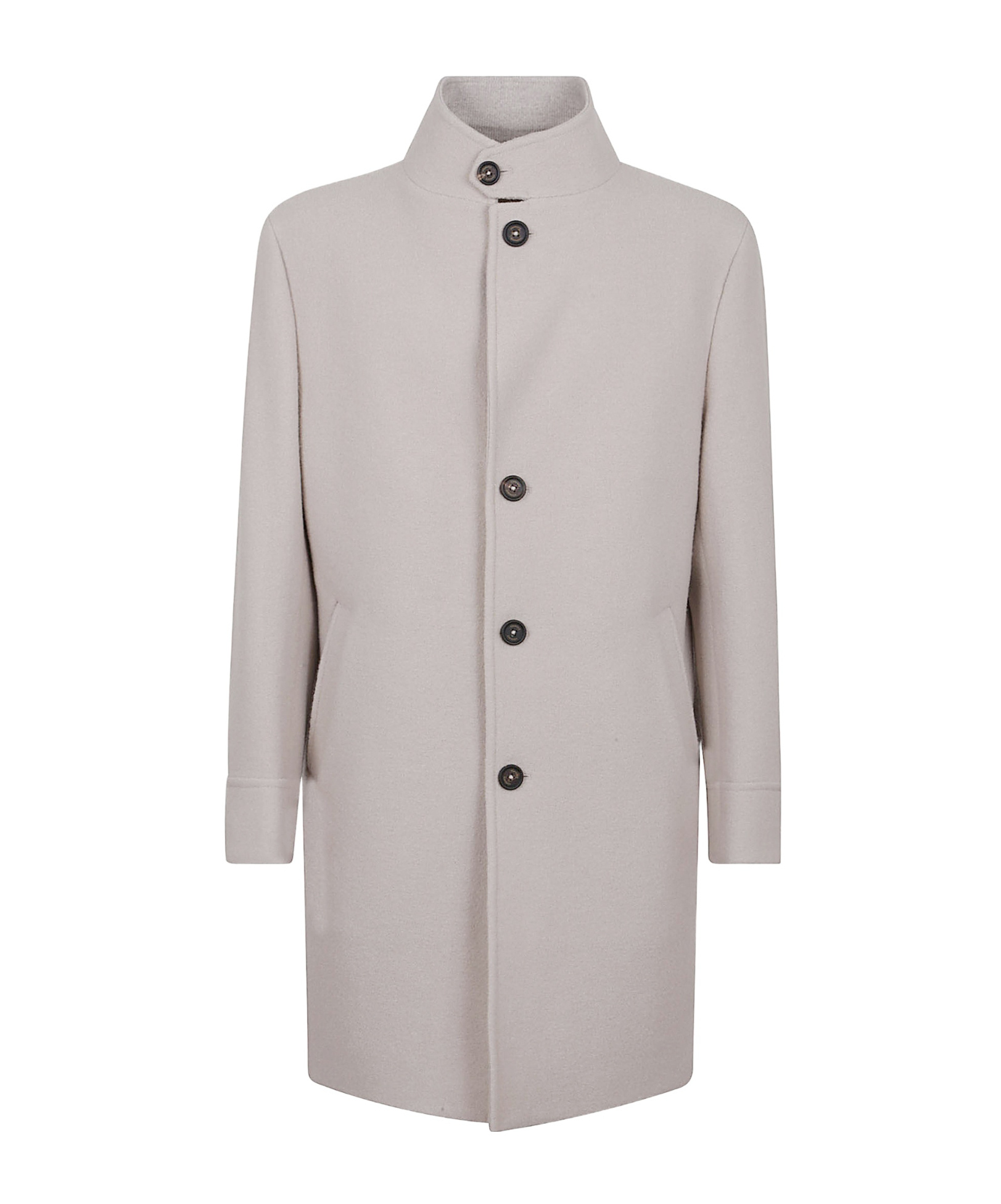 Eleventy Single-breasted Coat With Mandarin Collar And Button Closure In Gray