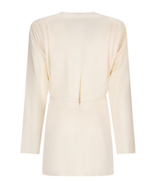 Magda Butrym Plunging V-neck Silk-satin Minidress In Neutral