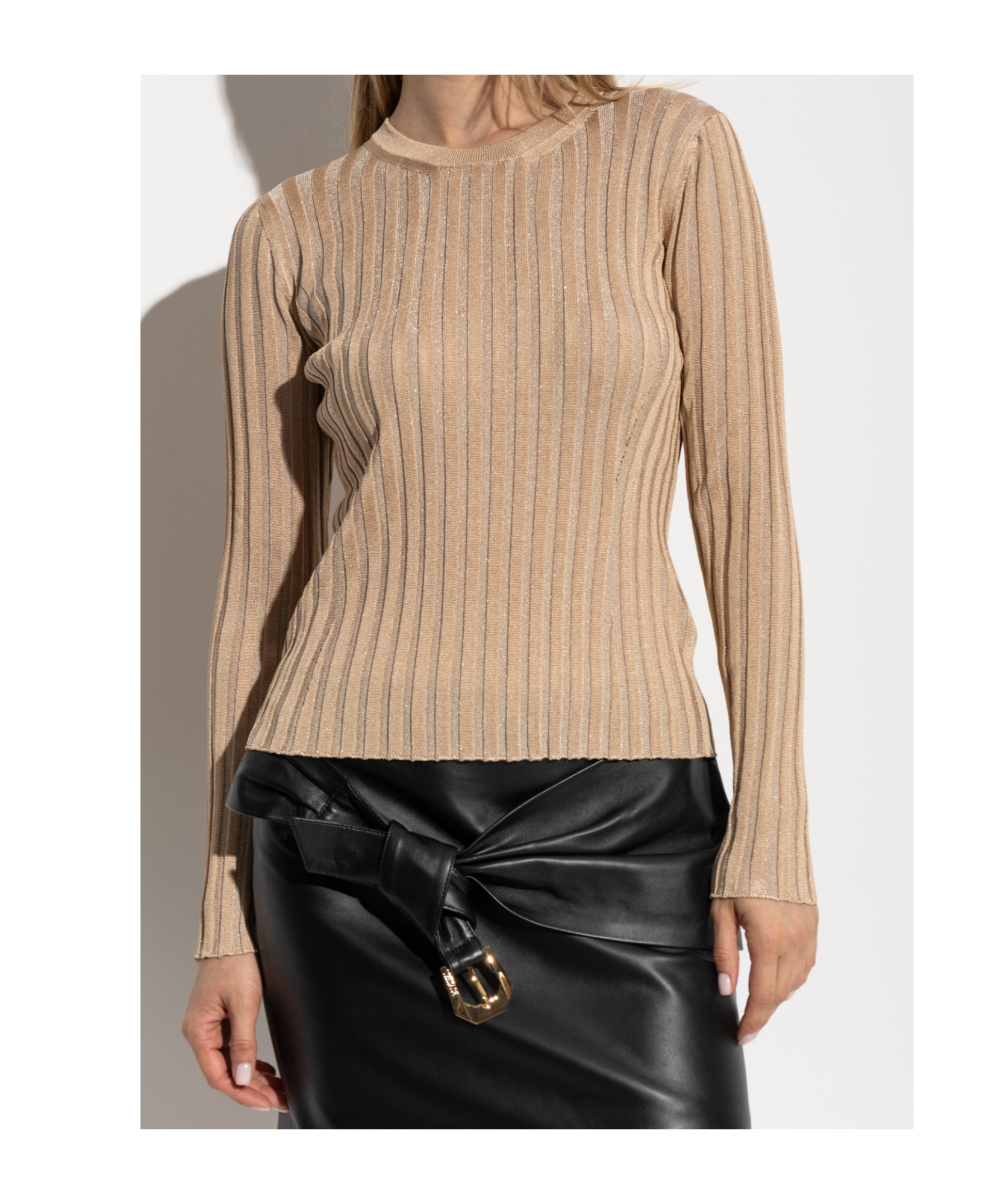 Versace Long-sleeved Sweater In Brown