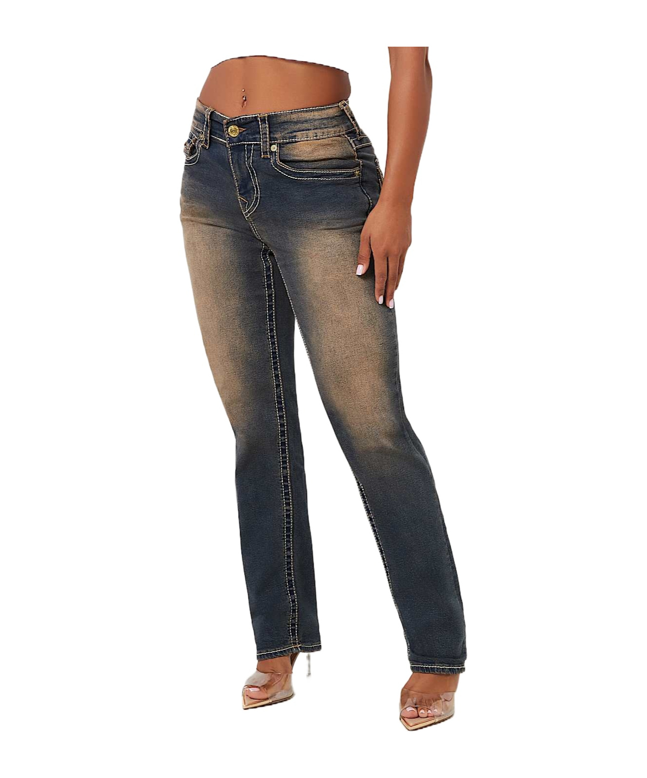 TRUE RELIGION RICKI VINTAGE WASH BIG T RELAXED JEAN