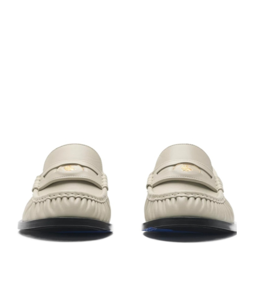 Burberry Cadet Grained Calf Leather Penny Loafers In Neutral