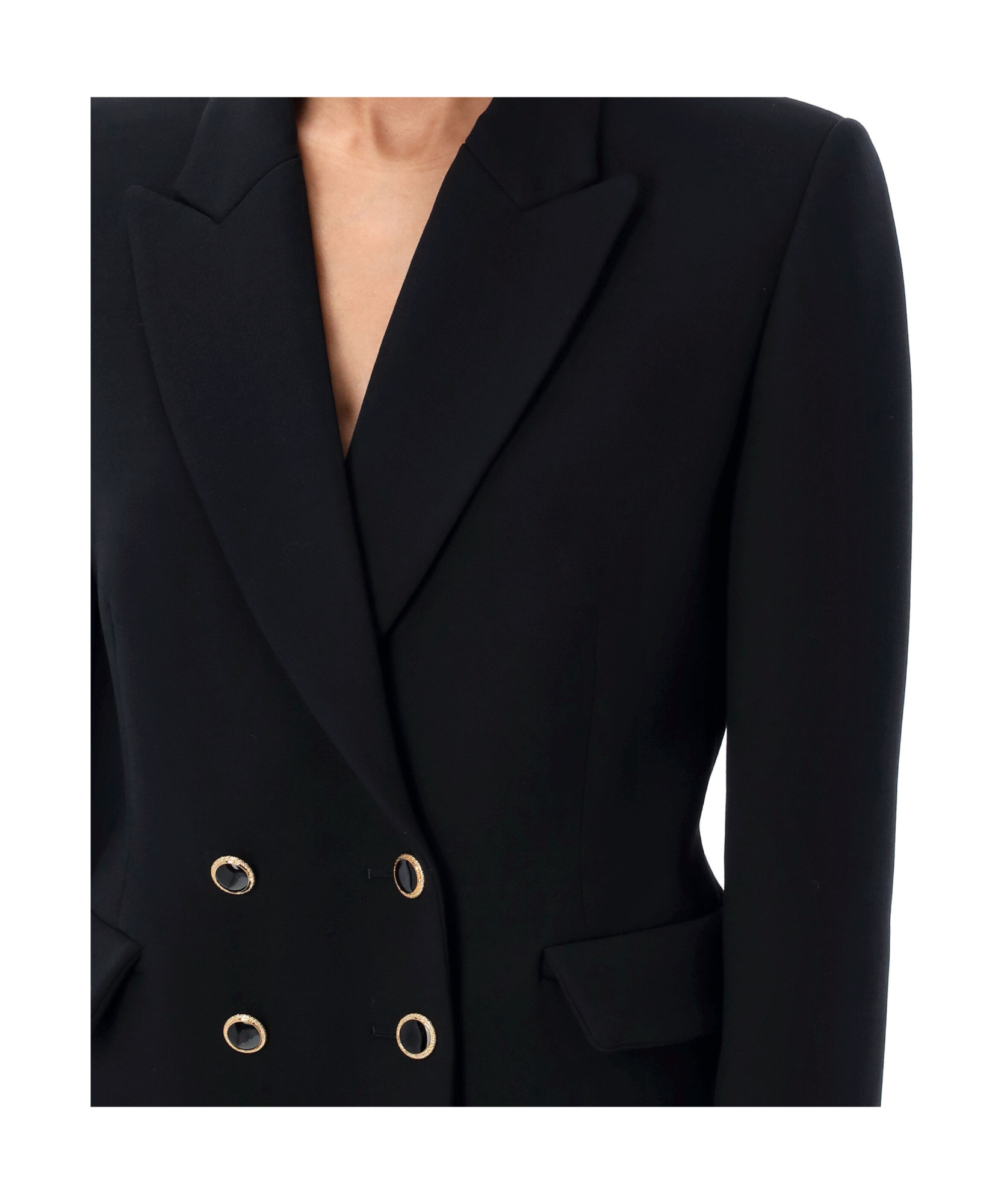 Alessandra Rich Oversized Double-bre In Black