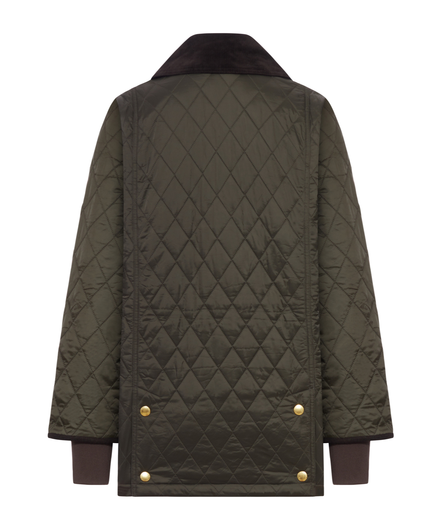 Barbour Quilted Corduroy-collar Jacket In Brown