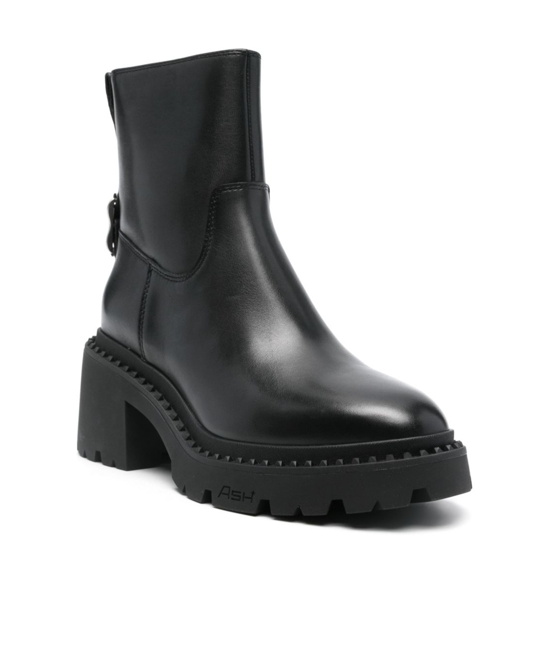 Ash Leather Ankle Boot In Black