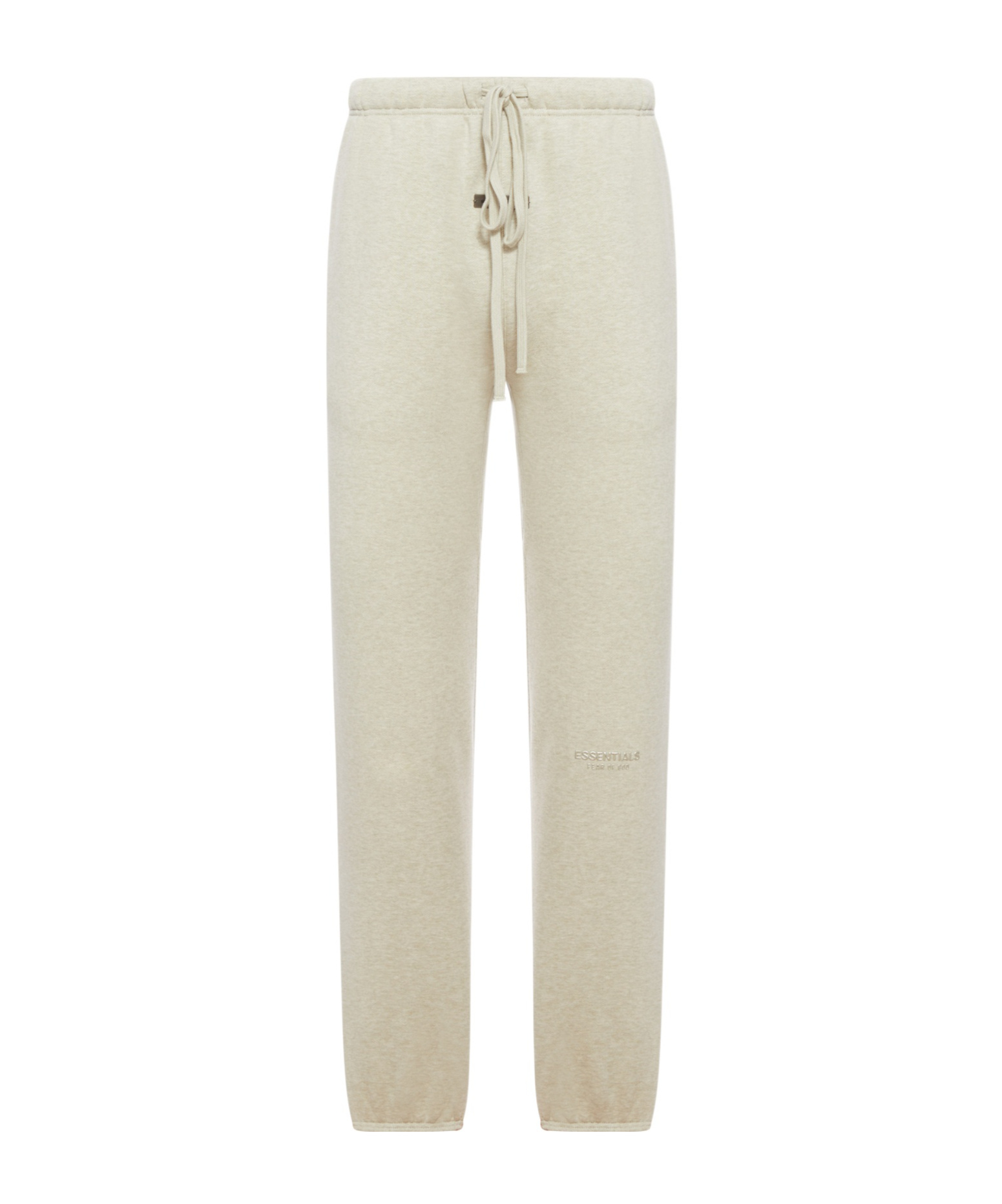 Essentials Mens Heather Stone Logo-embroidered Cotton-blend Jogging Bottoms In Neutral