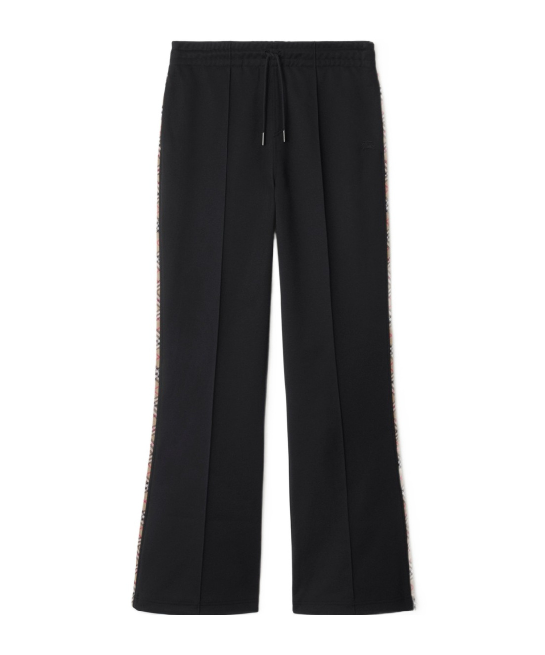 Burberry Check Trim Cotton Blend Track Pants In Black