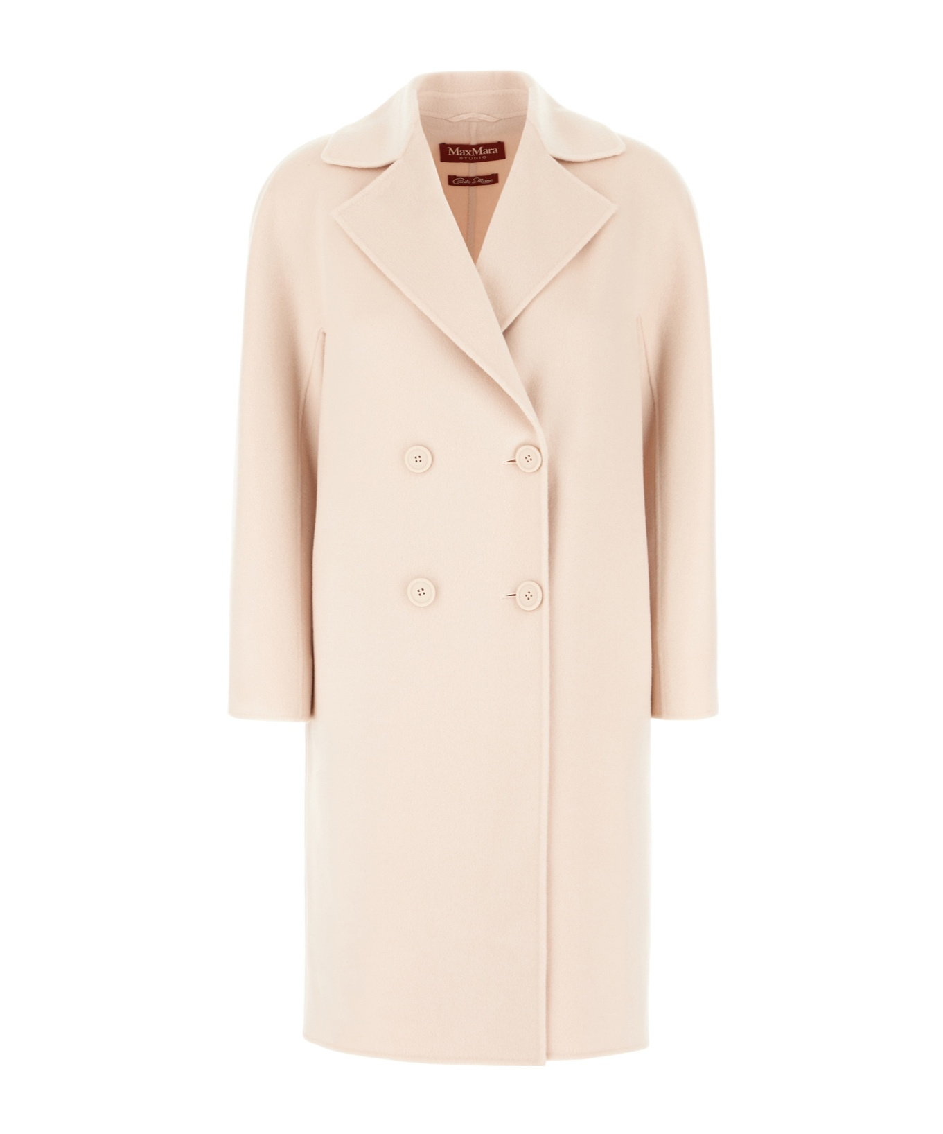 Max Mara Long-sleeved Coat In Nude