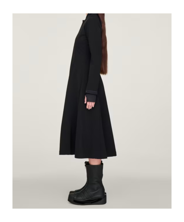 Y-3 Padded-details Pleated Midi Dress In Black