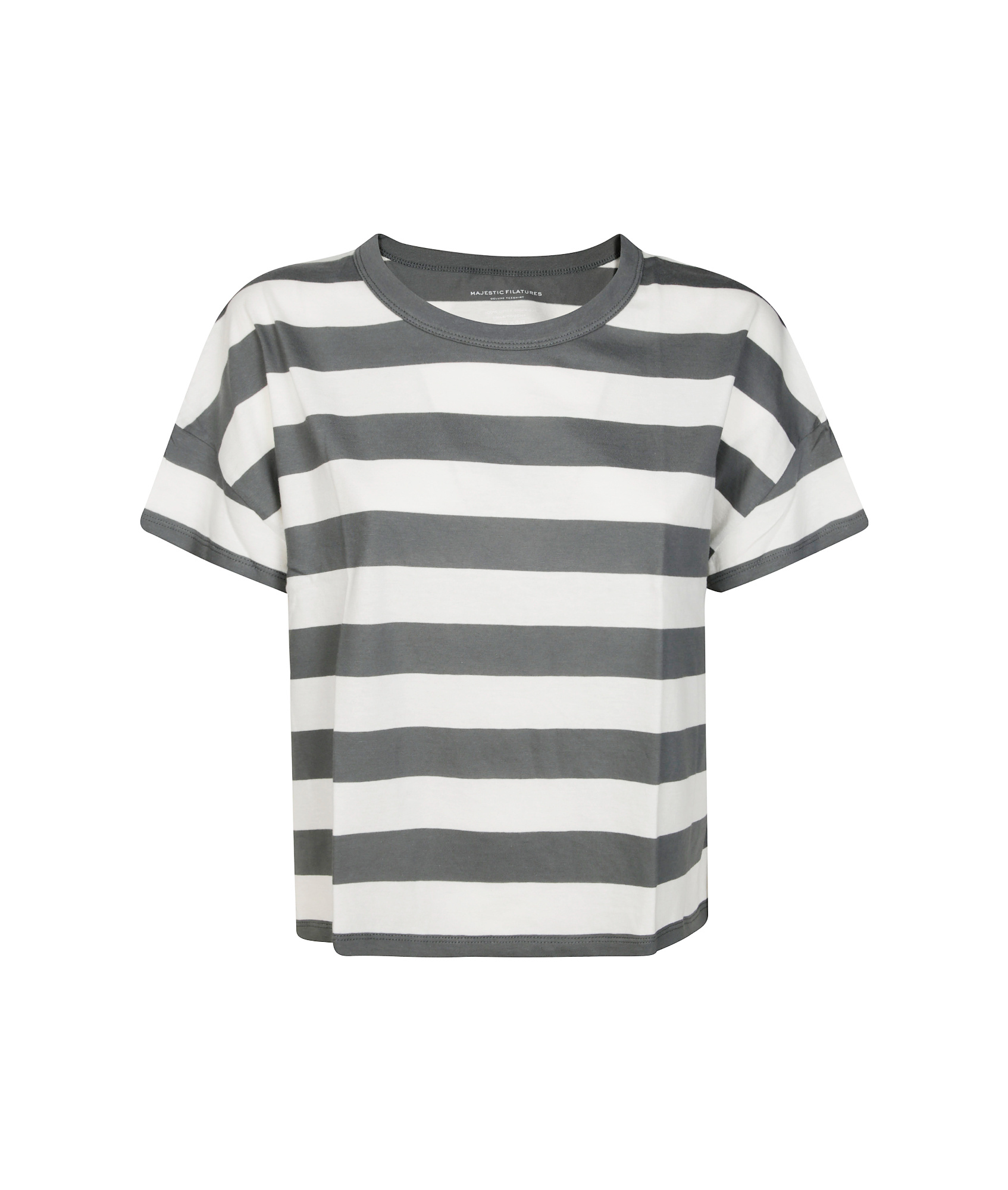 Majestic Striped Round Neck T-shirt