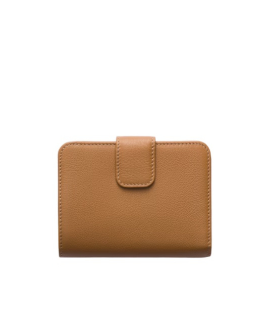 Prada Small Logo-stamp Leather Wallet In Brown