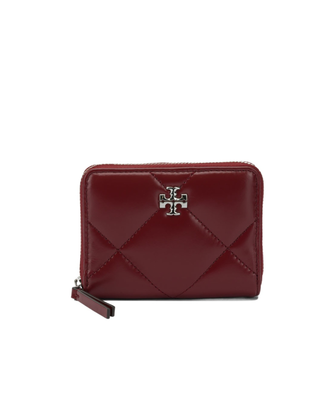 Tory Burch Small Kira Quilted Leather Zip-around Wallet In Red