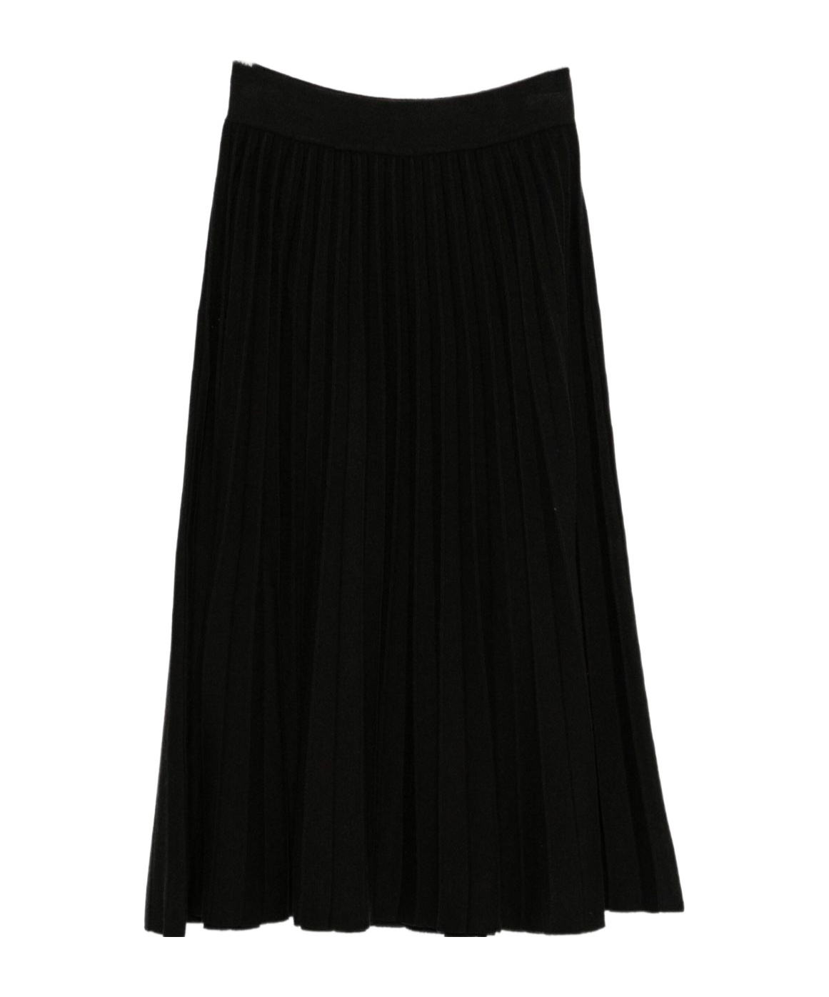 Blugirl Pleated Midi Skirt With Fitted Waistband In Black