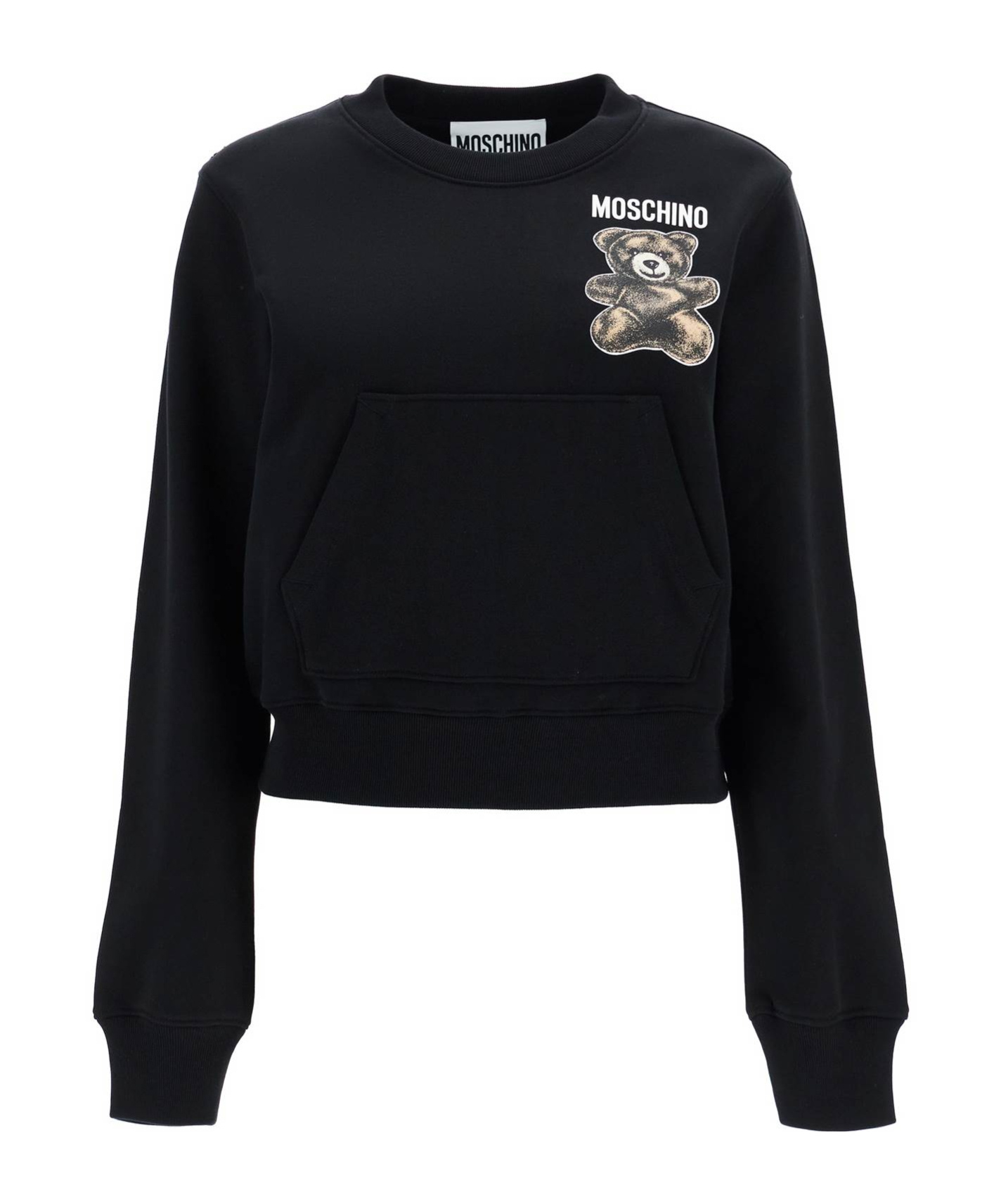 Moschino Teddy Bear Round-neck Sweater In Black