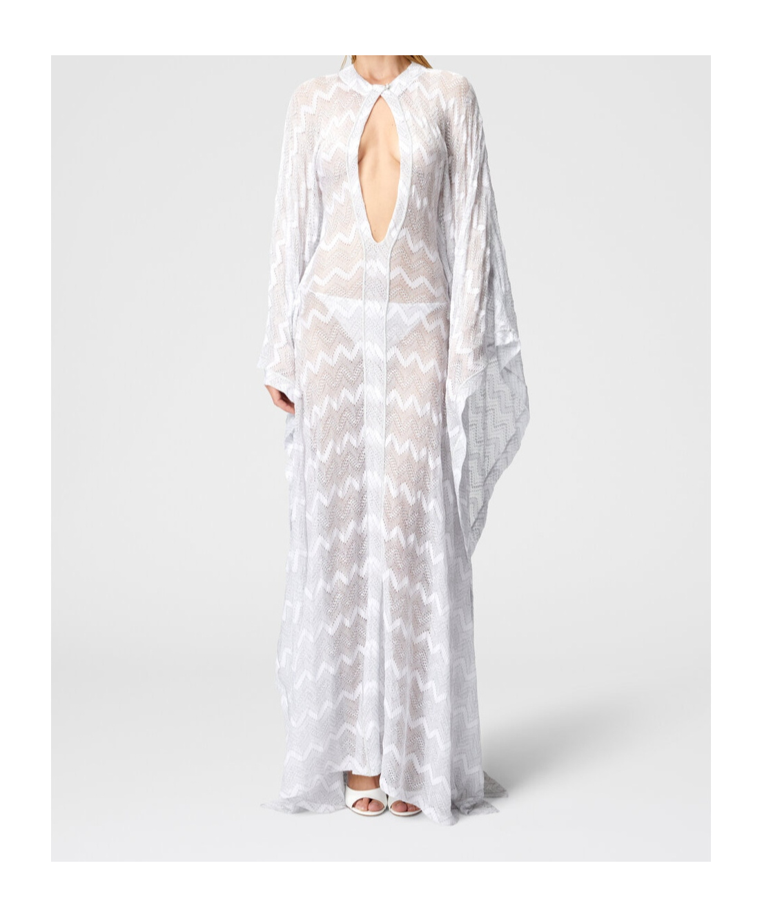 Missoni Long-sleeved Dress In White