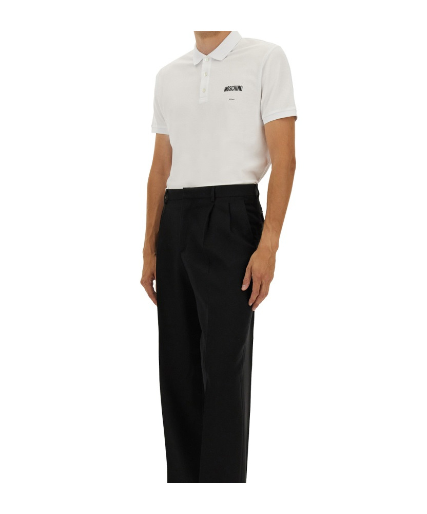 Moschino Polo Collar Short Sleeves T-shirt In White