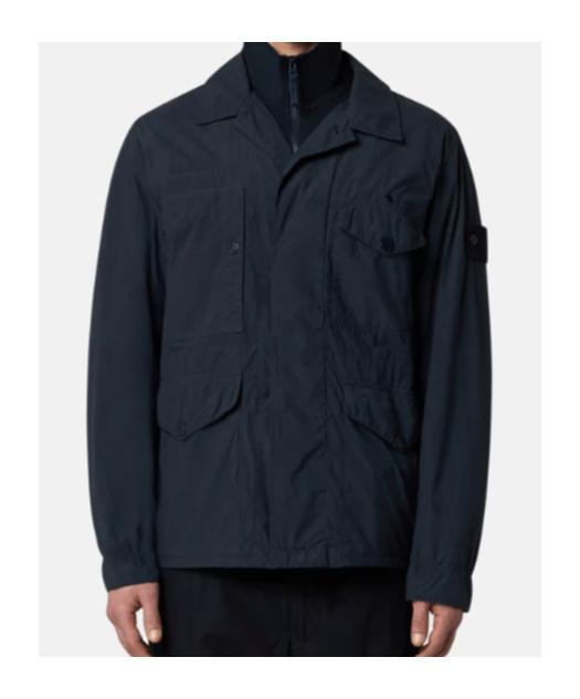 Stone Island Field Jacket With Soft Feel And Anti-drop In Blue