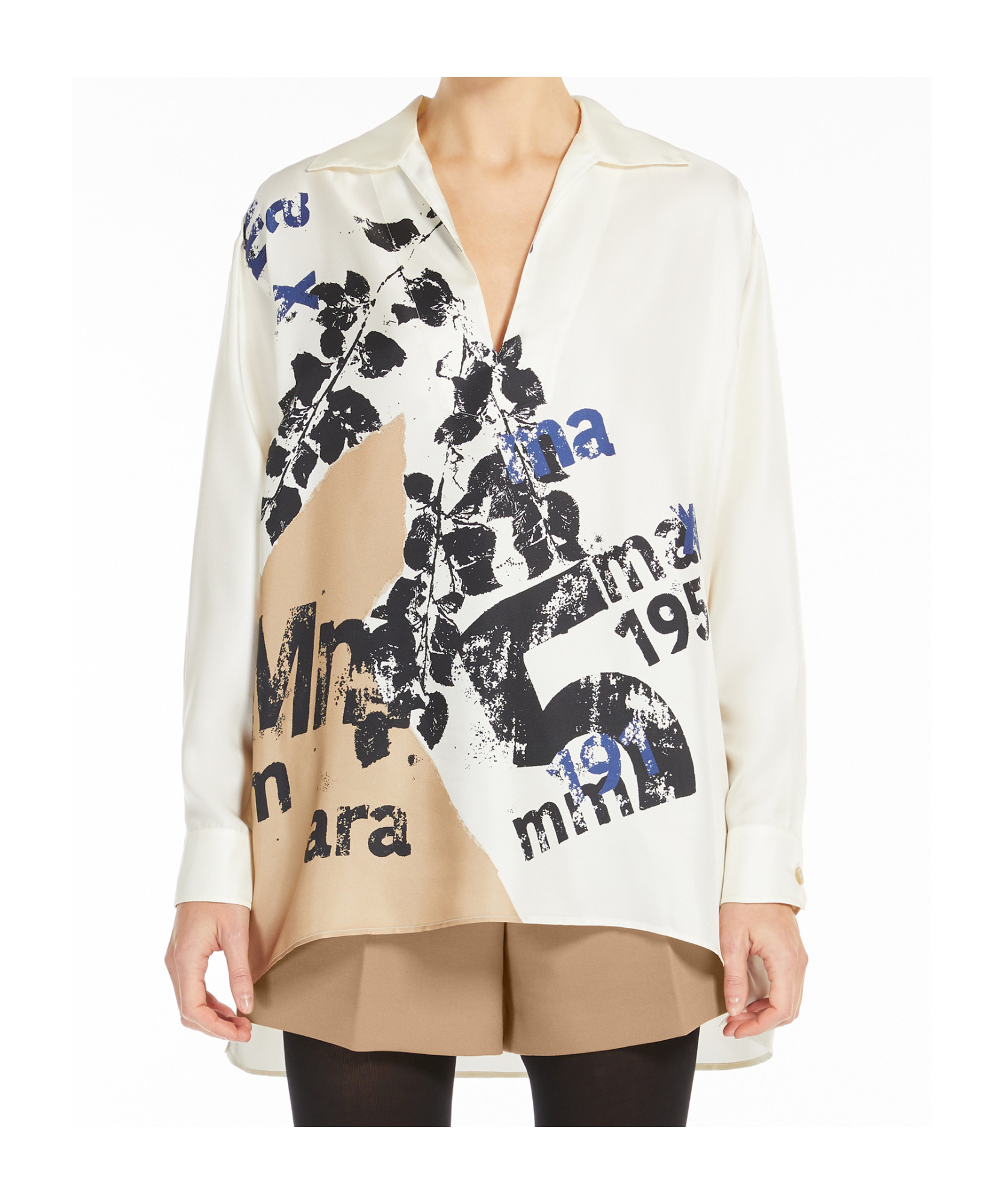 Max Mara Woman Top White Size 6 Silk In White