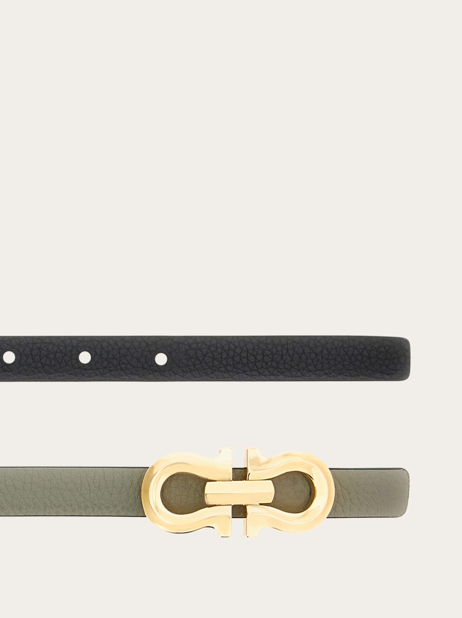 Ferragamo Double-sided Gancini Belt In Nude
