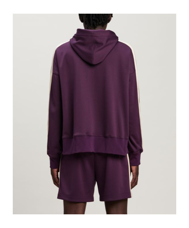 Palm Angels Boxy Sweatshirt With Stripes In Purple