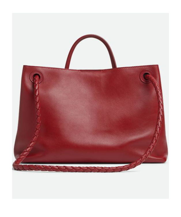 Bottega Veneta Andiamo Leather Top Handle Bag In Red