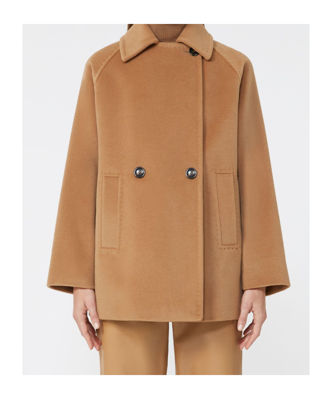 Max Mara Double-breasted Wool Peacoat In Brown
