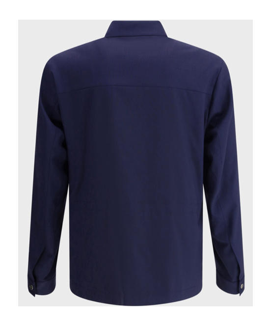 Shop Kiton Long Sleeve Casual Jacket In Blue