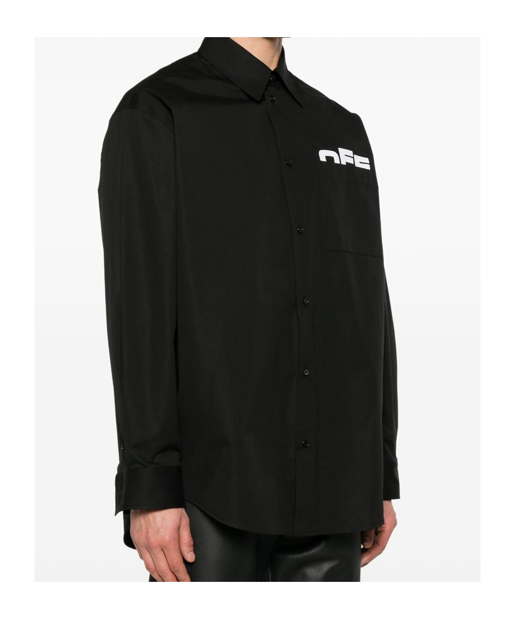 Off-white Long-sleeved Shirt In Black