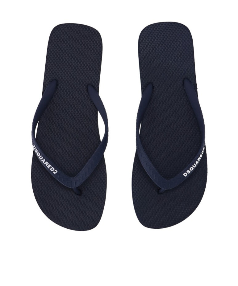 Shop Dsquared2 Logo Printed Flip Flops In Black