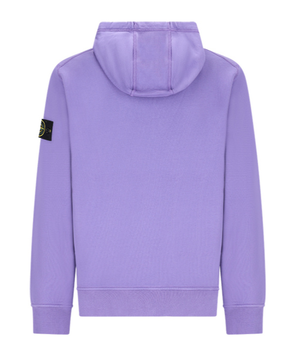 Stone Island Hoodie With Logo Badge And Kangaroo Pocket In Purple