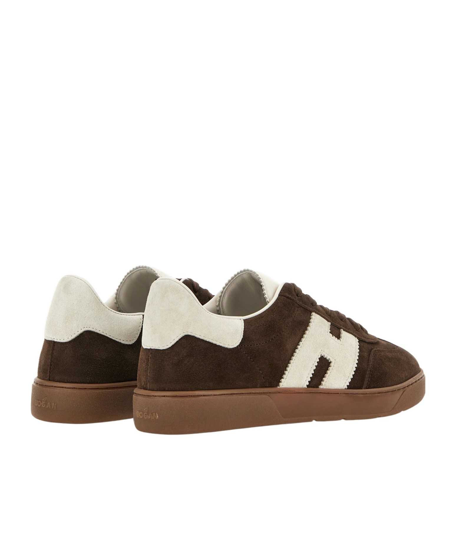 Hogan Rubber Sole Suede Finish Sneakers In Brown